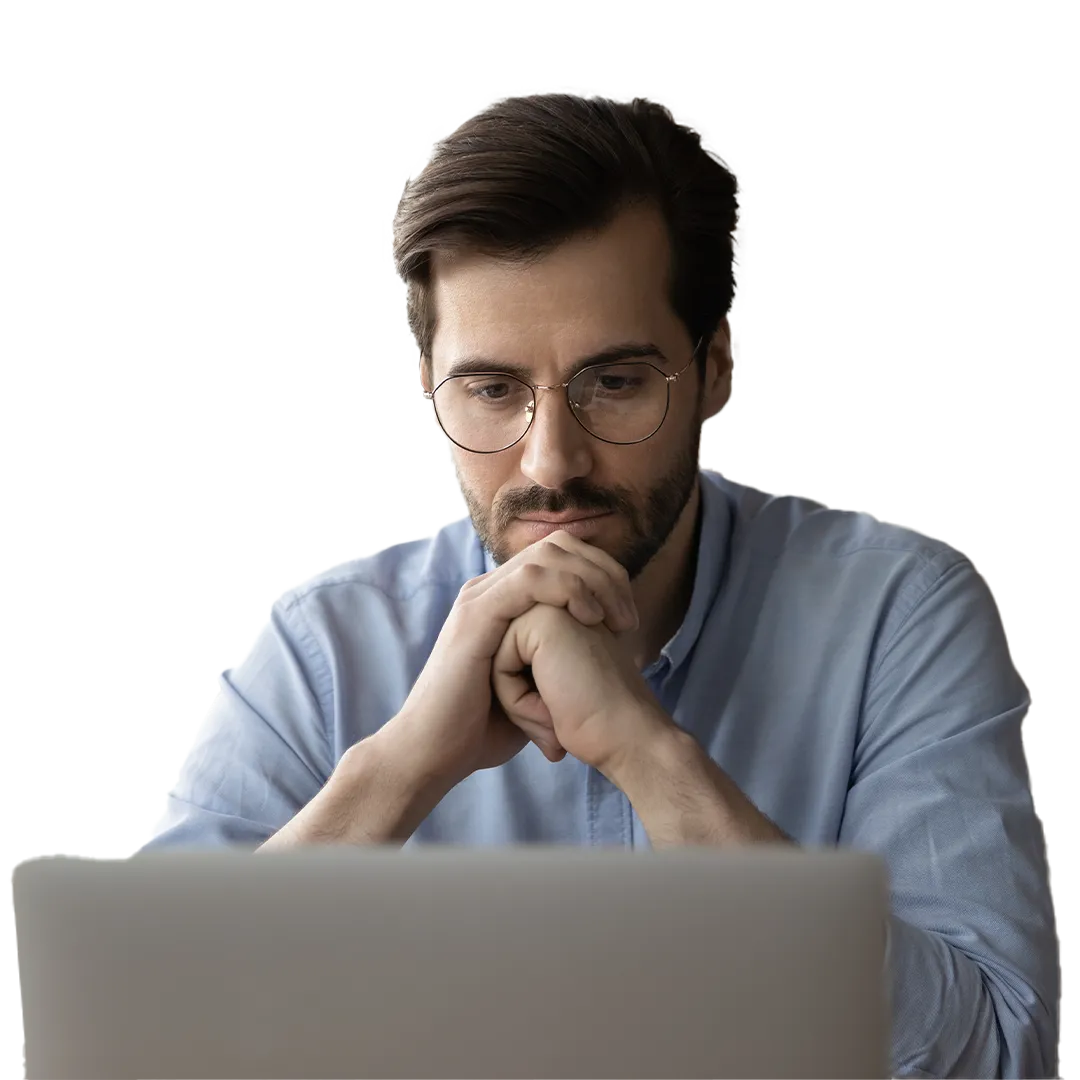Businessman working on VL Computer