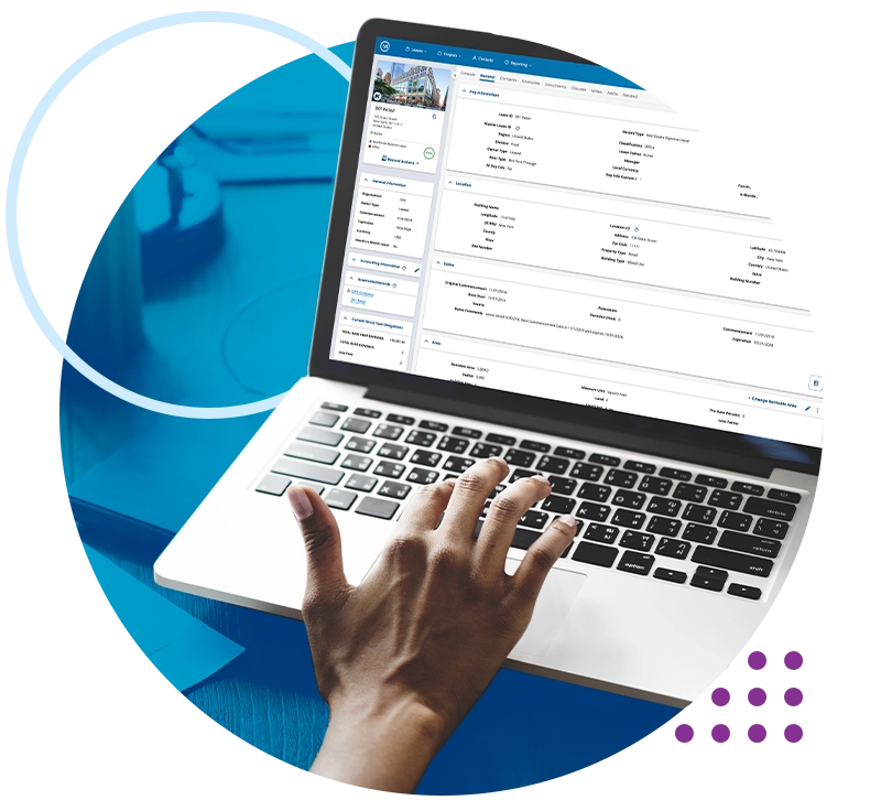 Lease Management image showing VL software on screen